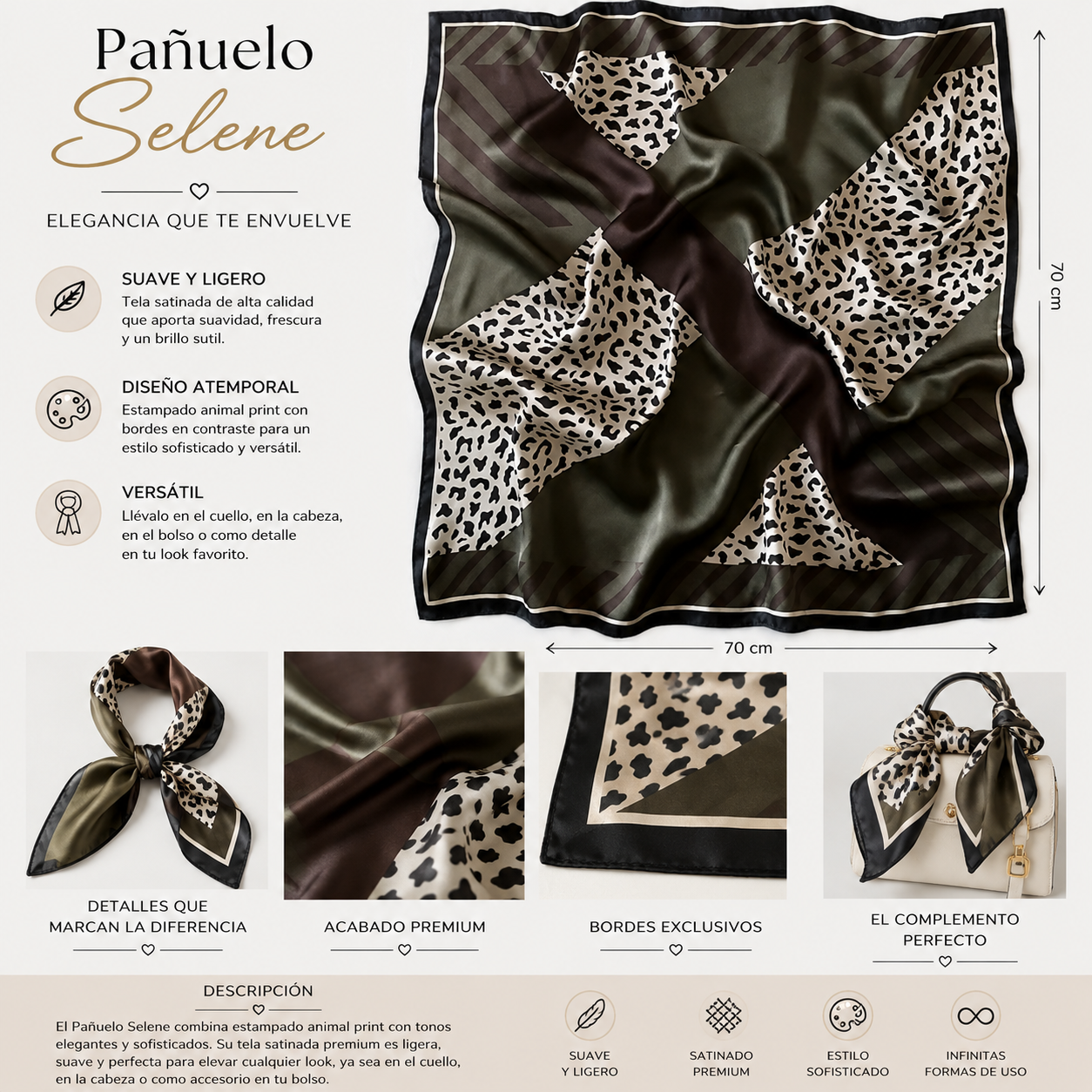 Casa Montiel / Pañuelo Selene Animal Print