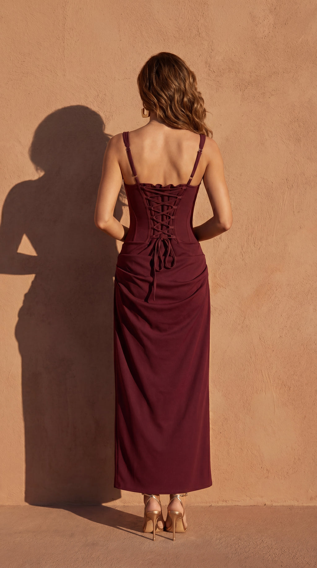 Casa Montiel / Vestido Corset con Falda Drapeada